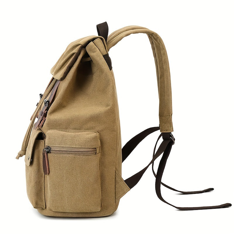 Retro-Canvas-Rucksack, robuster, langlebiger Computer-Rucksack, Schultasche für High-School-Studenten, Arbeiter-Aufbewahrungstasche, Büro-Geschäftsreisen