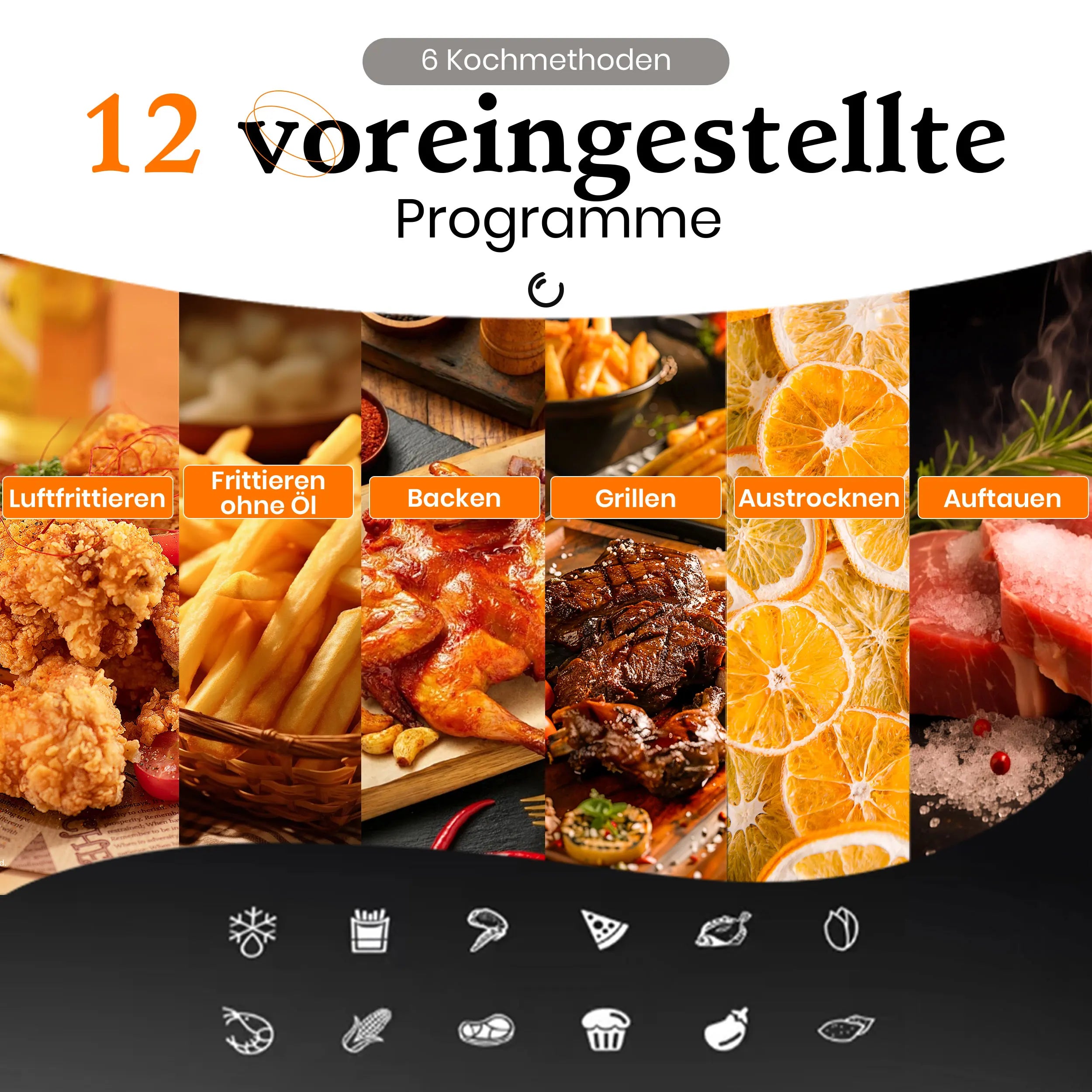 Friteuse à Air Chaud Sinaopus 8,5 L – Écran Tactile LED, Fenêtre de Visualisation, 12 Programmes Automatiques