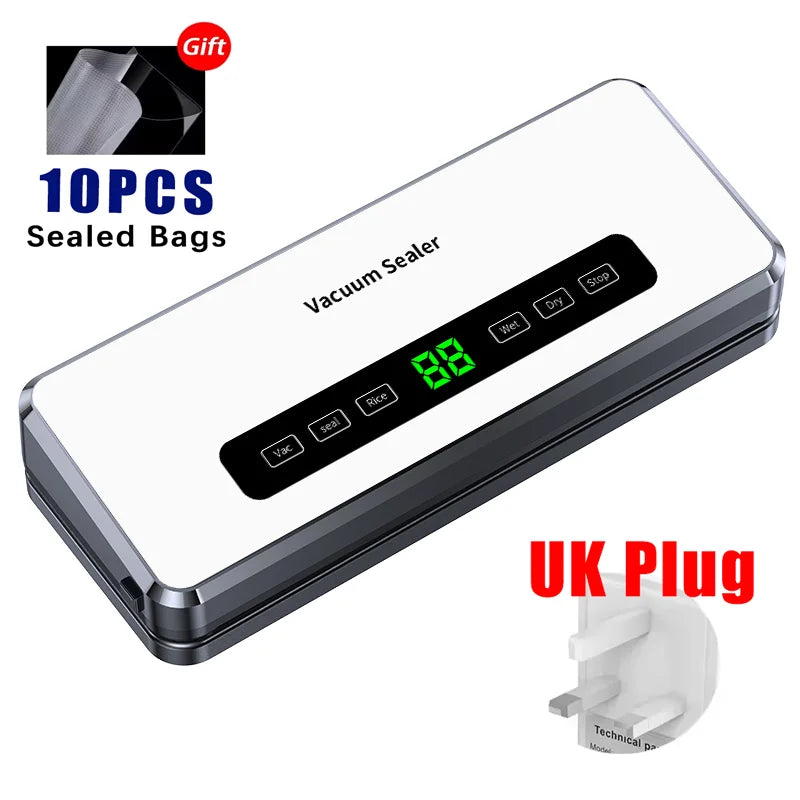 Scelleuse sous vide électrique alimentaire – Bouton tactile sec/humide, coupe intégrée, stérilisation UV