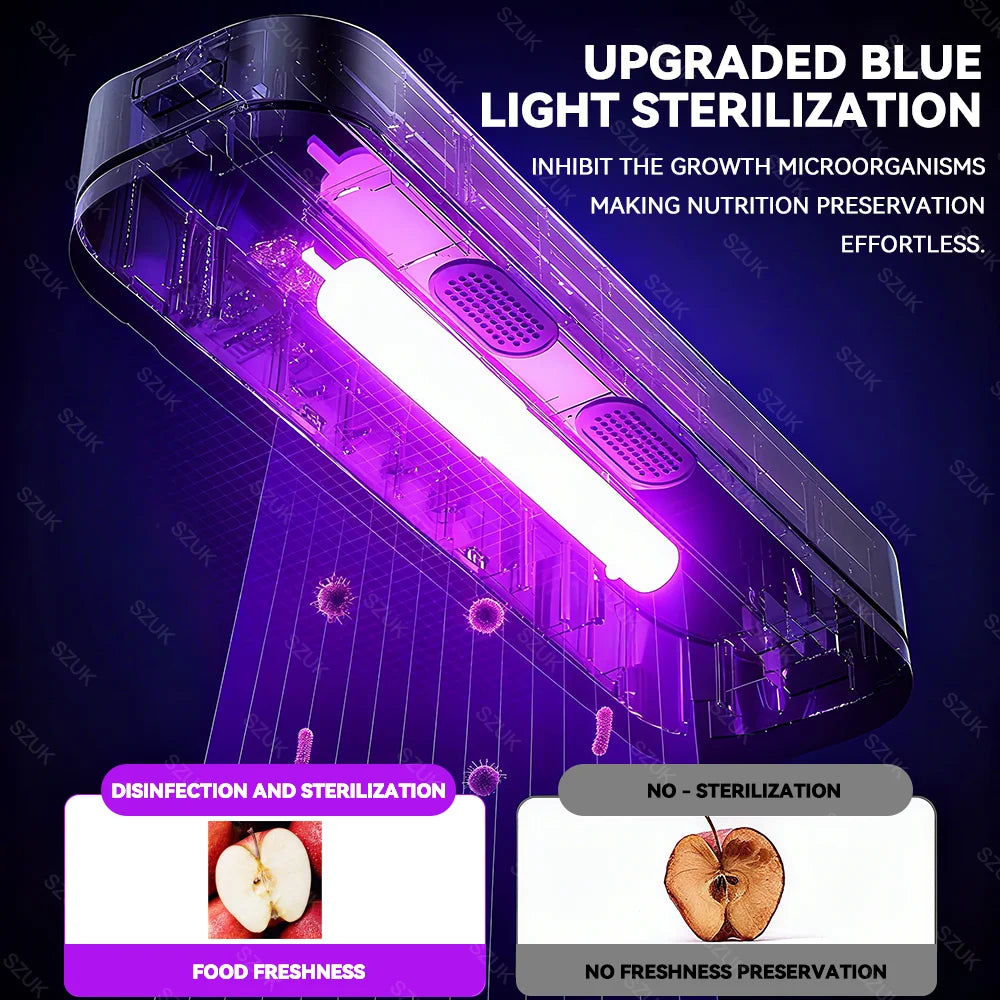 Machine de scellage sous vide électrique SZUK – rechargeable avec stérilisation UV, aliments secs et humides