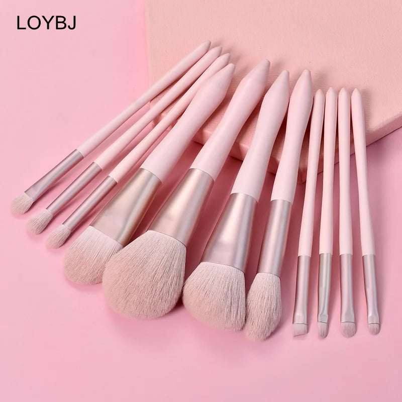 Ensemble de pinceaux de maquillage LOYBJ, pinceaux cosmétiques, poudre, fond de teint, fard à joues, contour, correcteur, eye-blogueur, fard à barrage, pinceau mélangeur, outil de maquillage, 11 pièces