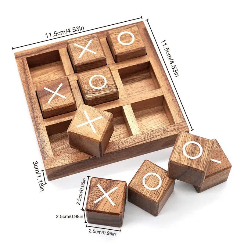 Wooden Tic Tac Parker Board Game, Tic Tac Toe Game, Parent-Child Interaction Toys 