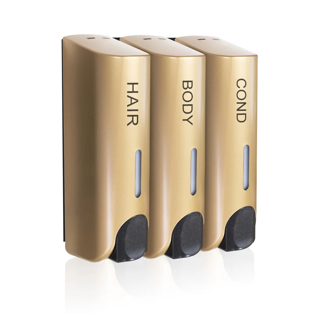 350ml Wall Mounted Soap Dispenser – single, double or triple, practical design for bathroom and shower