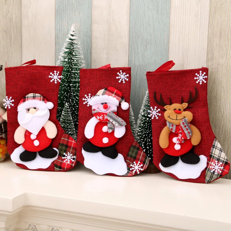 Christmas Decorations for Home, Christmas Stocking Bag, New Year, Christmas Gift, Candy Bag, , Fireplace Socks, Christmas Tree Decor