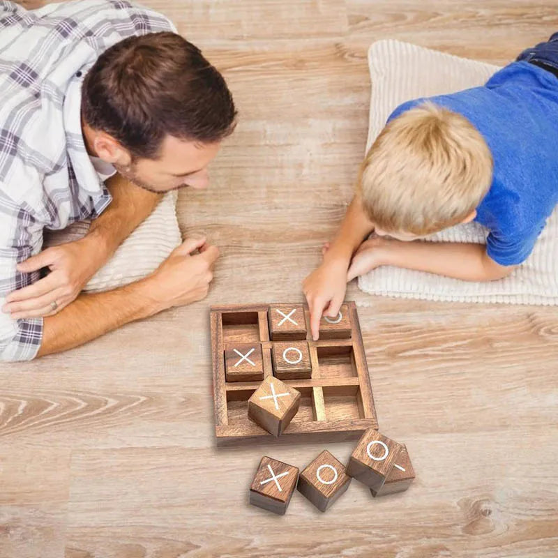 Wooden Tic Tac Parker Board Game, Tic Tac Toe Game, Parent-Child Interaction Toys 