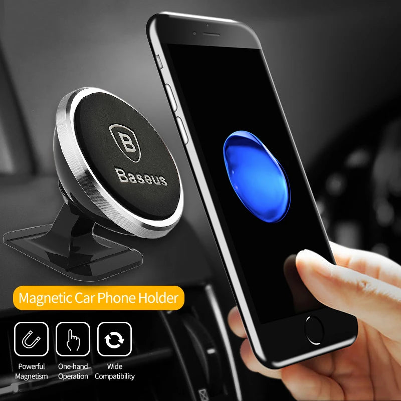 Bas192 Magnetic Car Phone Holder for iPhone 12 11 X Samsung 