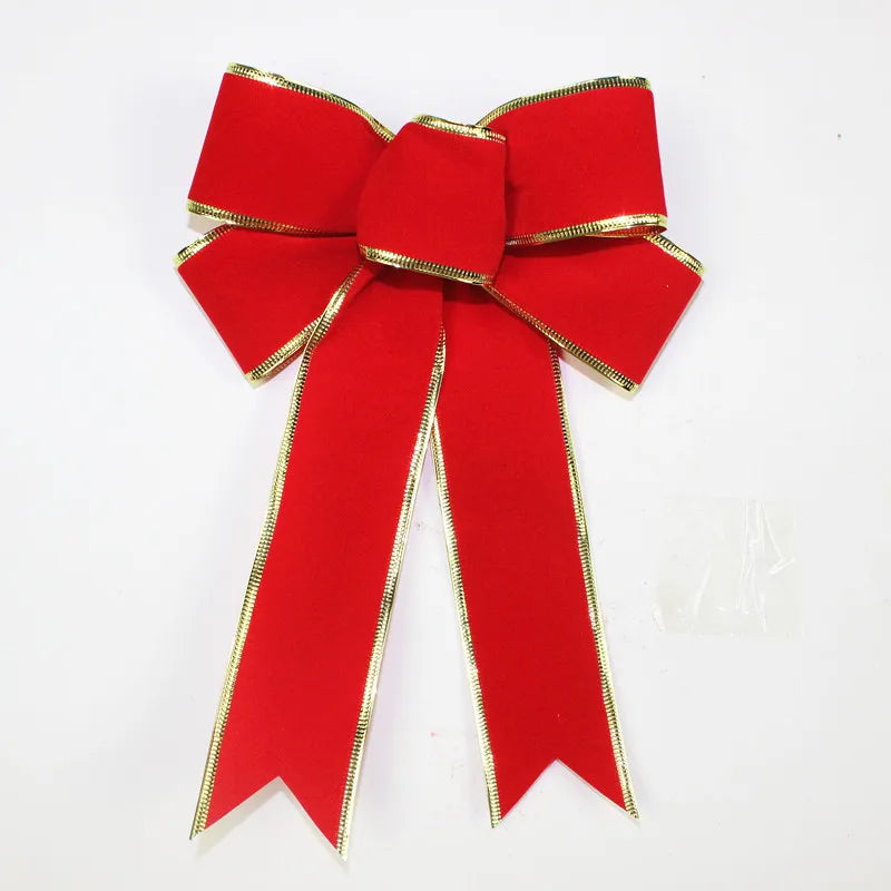 Nœuds de ruban de noël de 25cm, nœuds pour artisanat, décoration d'arbre de noël, nœuds artificiels en flanelle rouge avec fil de fer