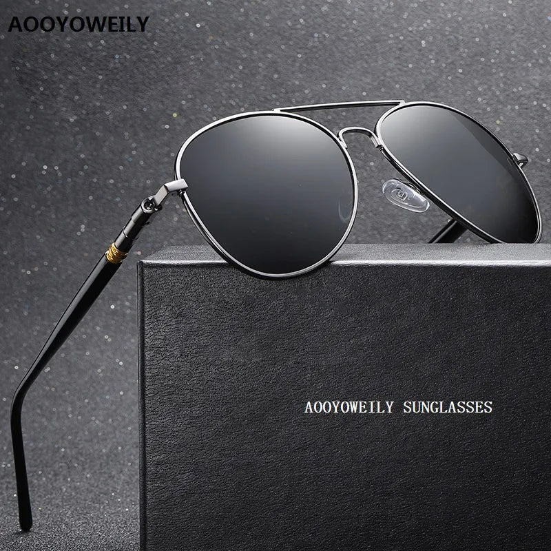 Polarized Sunglasses for Men and Women, Luxury Accessory, Driving Sun Glasses, Black Color, Unisex Pilot Lenses, UV 400,