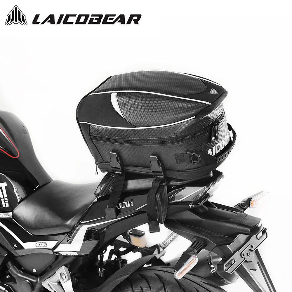 Waterproof Motorcycle Tail Bag Large Capacity Saddlebag Black Rear Seat Bag Travel Luggage for Driver 