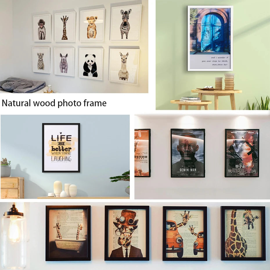 Nordic Wooden Photo Frame Wall Hanging Home Decoration