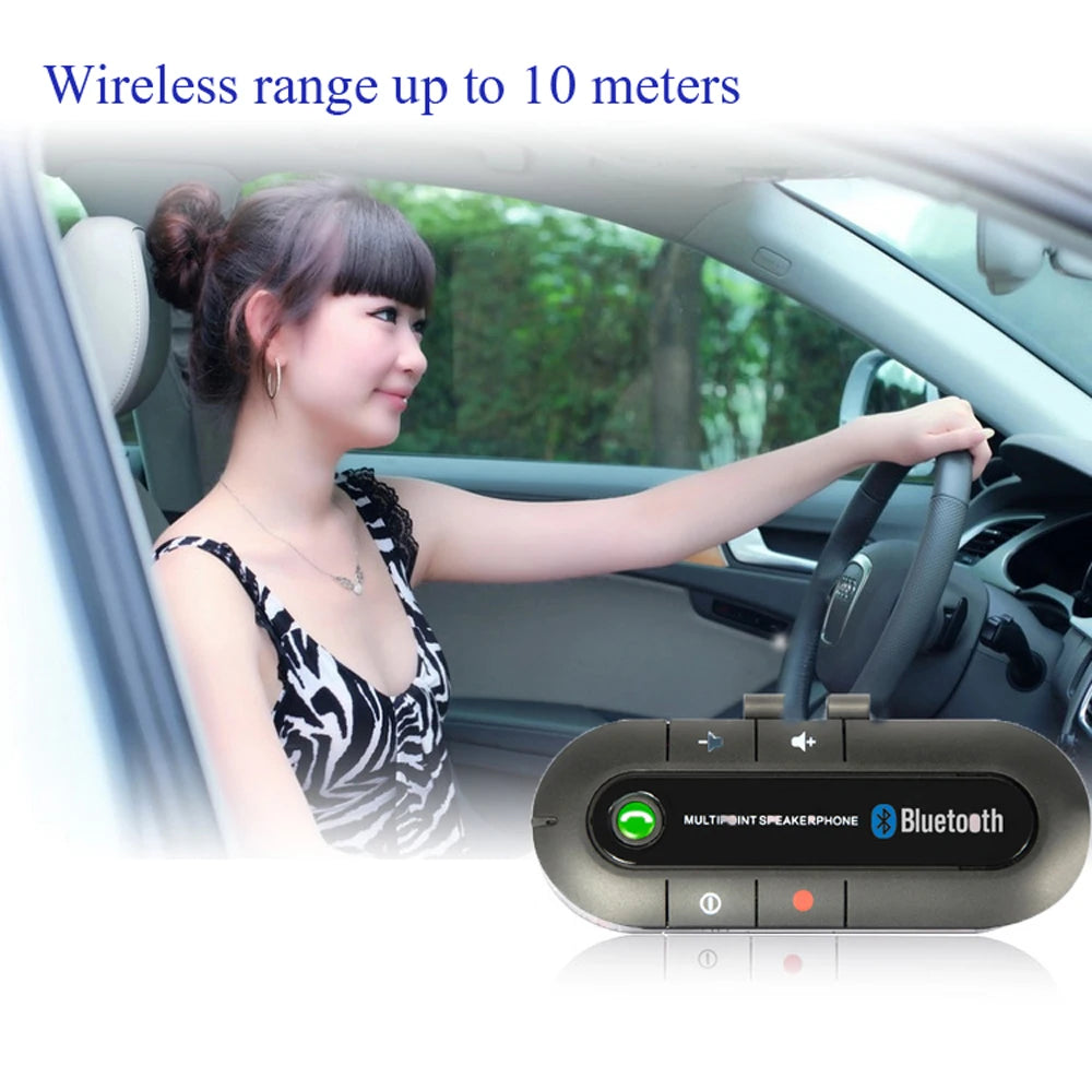 Bluetooth 4.1 Wireless Handsfree Car Kit Sun Visor Bluetooth Speakerphone MP3 Music Player Car Charger 