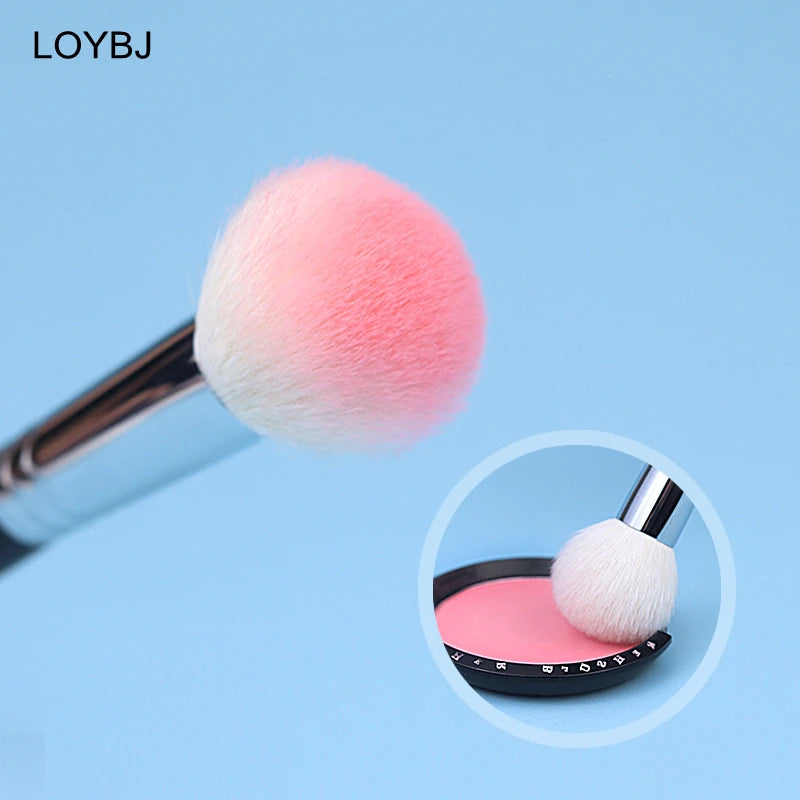 Pinceau fard à joues en poils de chèvre LOYBJ, brosse de maquillage pointillée, poudre cosmétique, fard à joues fleuri naturel, surligneur, pinceaux contour, 1PC