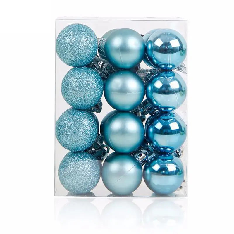 Christmas Balls, Plastic Christmas Tree Ornaments, Blue Ball, Christmas Gift, Holiday Decoration, 4cm, 24pcs