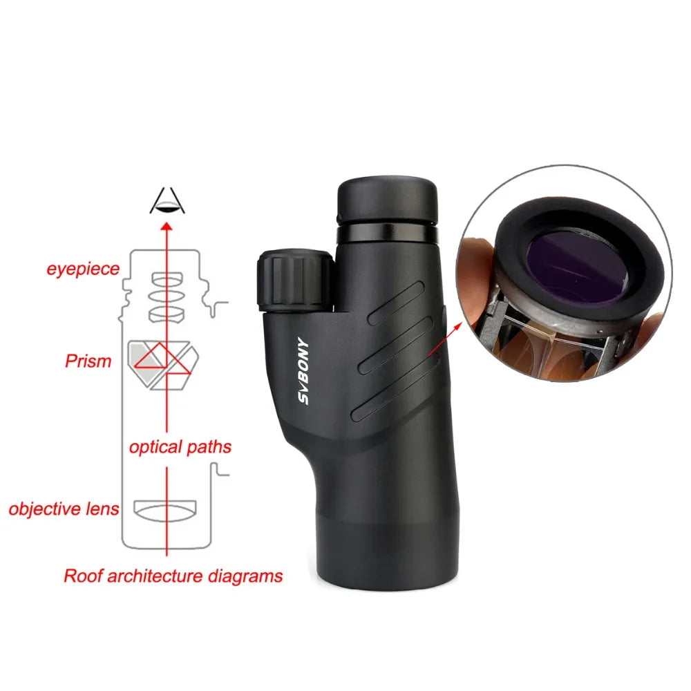 SVBONY SV45 Monocular, 10x50 Zoom, HD, High Power Prism, Waterproof, for Bird Watching and Travel