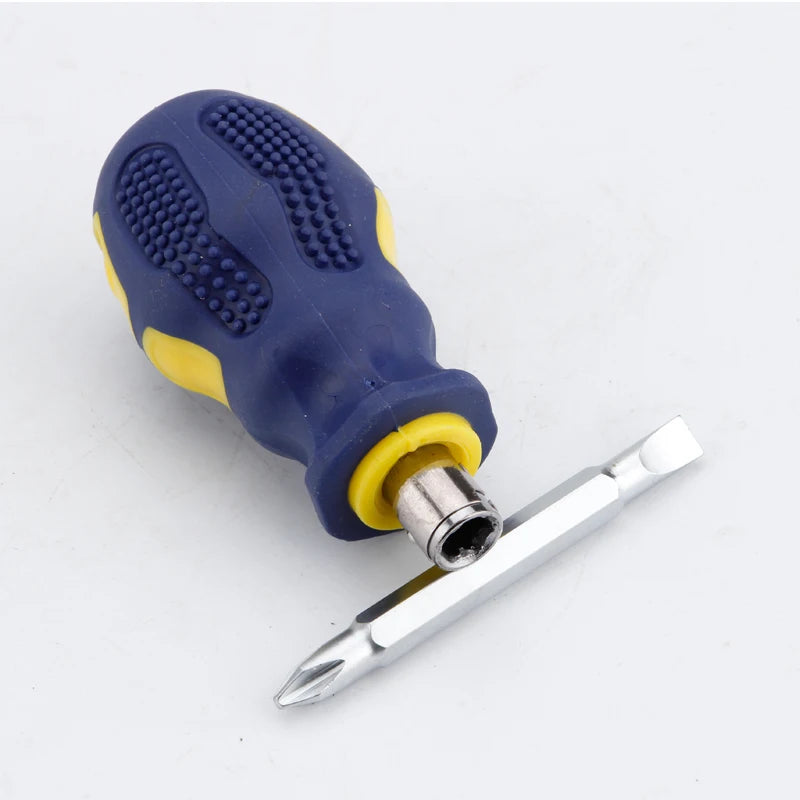 Mini Multi-function Cross Screwdriver Slotted Flat Screwdriver DIY Repair Tools Magnetic Short Screwdriver Small