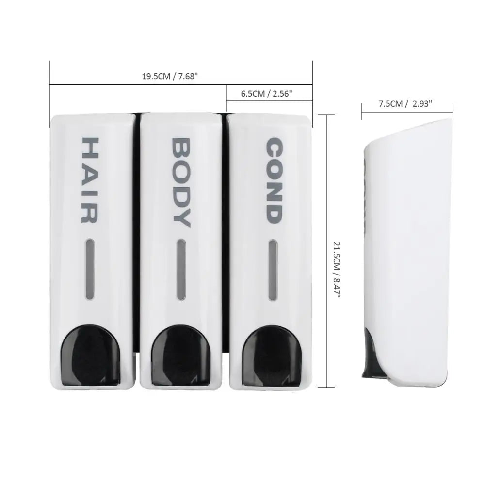 350ml Wall Mounted Soap Dispenser – single, double or triple, practical design for bathroom and shower