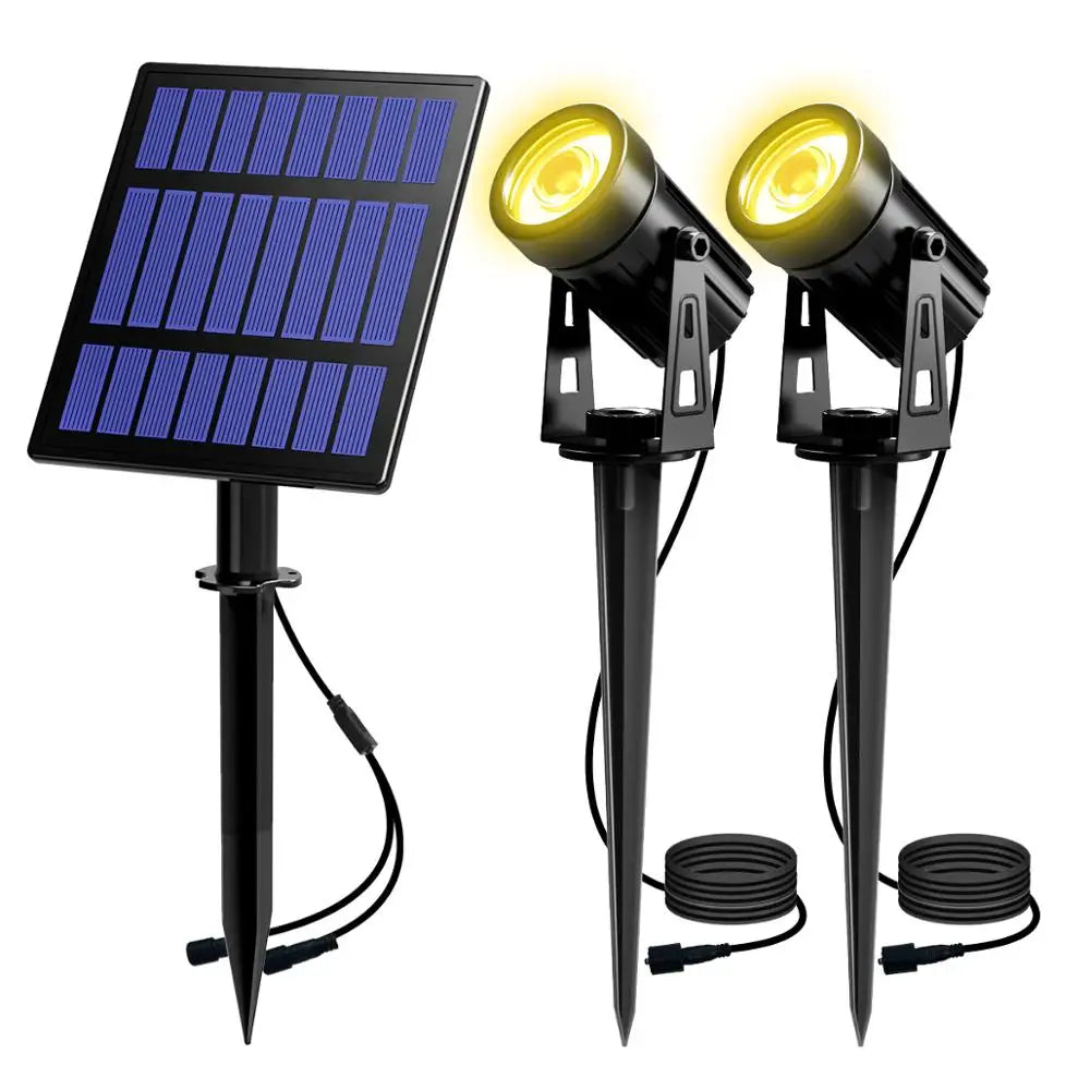 Outdoor IP65 LED Solar Spotlight – 150 to 800LM, 3M cable, 8-12h battery life, garden & driveway lighting