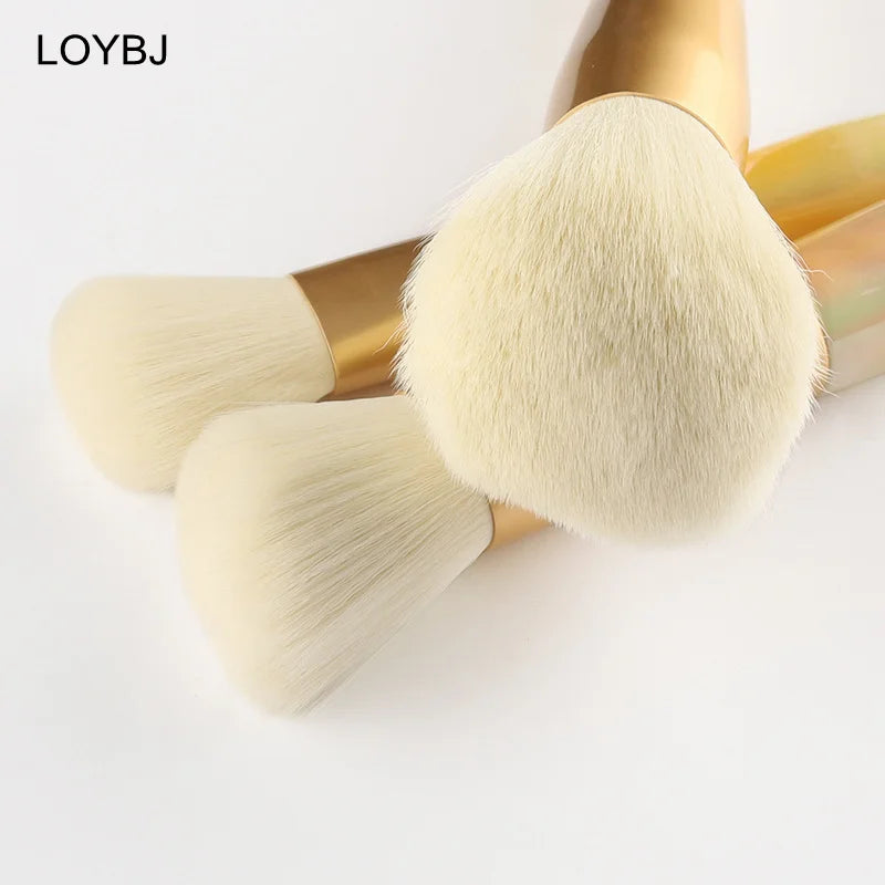 Ensemble de pinceaux de maquillage diversifiés LOYBJ, poudre, fond de teint, fard à joues, contour, correcteur, fard à barrage, 10 pièces