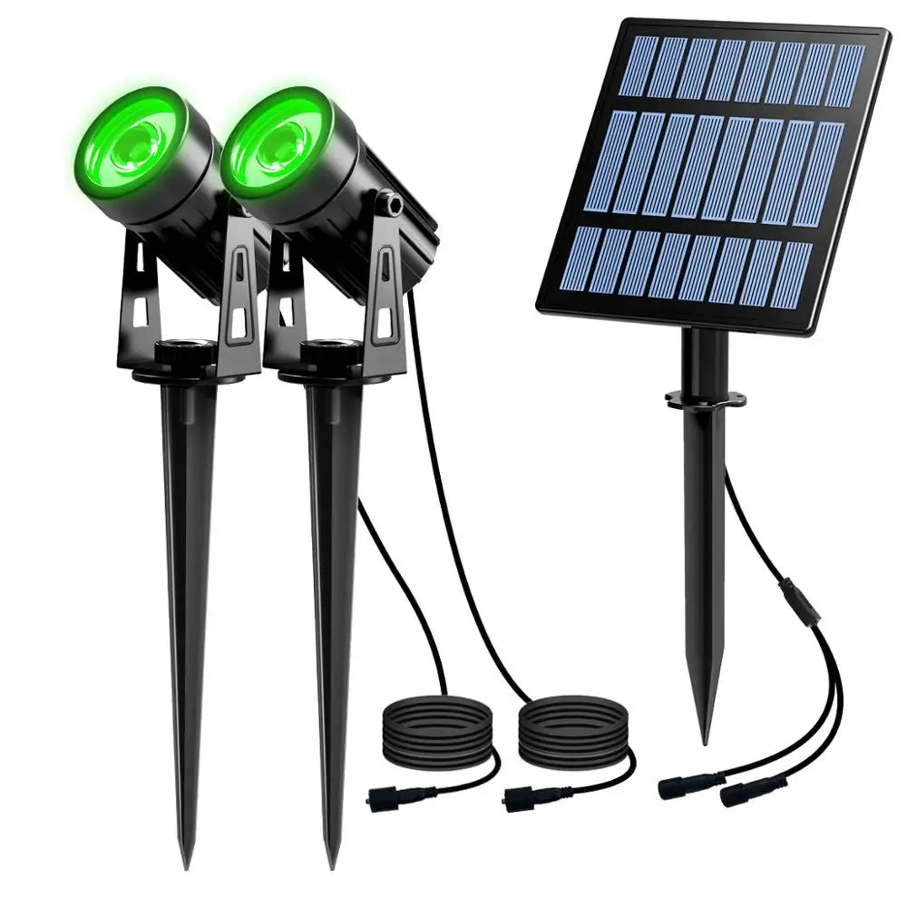 Rostfreie LED-Solarleuchte aus Aluminium – IP65, 1/2/3/4 Strahler, Außenbeleuchtung für Garten und Landschaft, RGB- und Warm-/Kaltweiß-Optionen