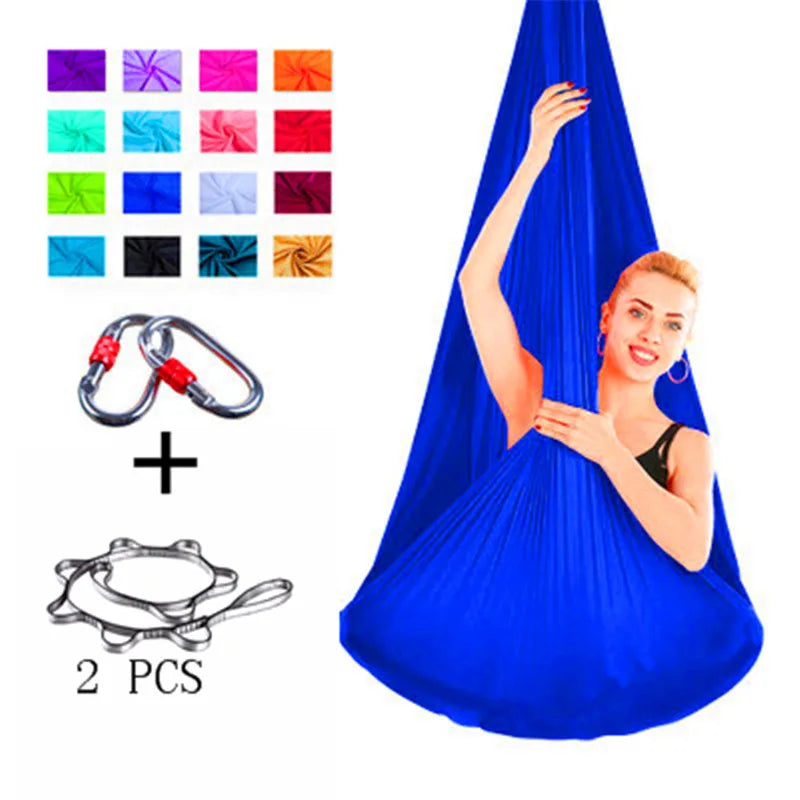 Aerial Yoga Hammock Full Set Fabric Swing Multifunctional Yoga Belts Yoga Training for Sports.