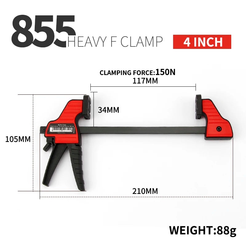 Clamps, 4, 6, 12 Inch F-Clamp Quick Ratchet, Heavy Duty Woodworking Bar Clamp Kit, Reverse Clamping 100, 150, 300mm