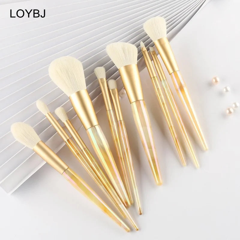 Ensemble de pinceaux de maquillage diversifiés LOYBJ, poudre, fond de teint, fard à joues, contour, correcteur, fard à barrage, 10 pièces