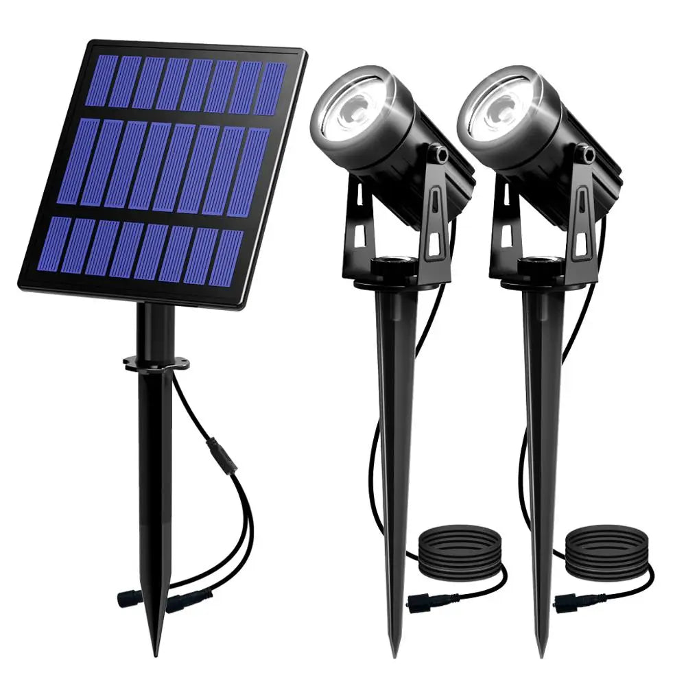 Rostfreie LED-Solarleuchte aus Aluminium – IP65, 1/2/3/4 Strahler, Außenbeleuchtung für Garten und Landschaft, RGB- und Warm-/Kaltweiß-Optionen