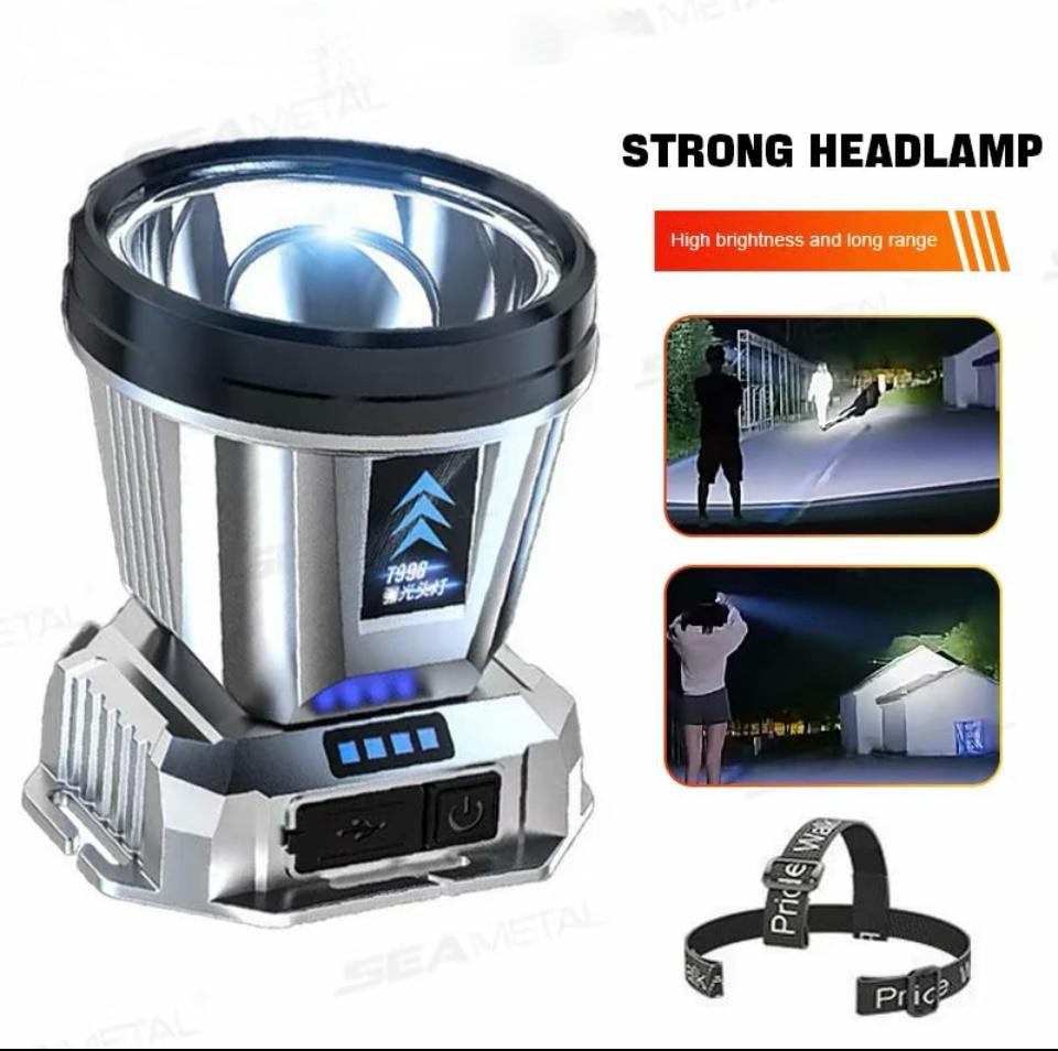 Lampe Frontale de Travail Ultra Lumineuse SEAMETAL – Portable, Rechargeable USB, Lampe LED d’Urgence Extérieure, Pêche, Randonnée