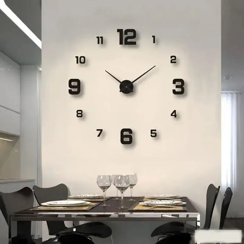 Creative Frameless Wall Clock Wall Sticker Living Room Office Wall Decoration 