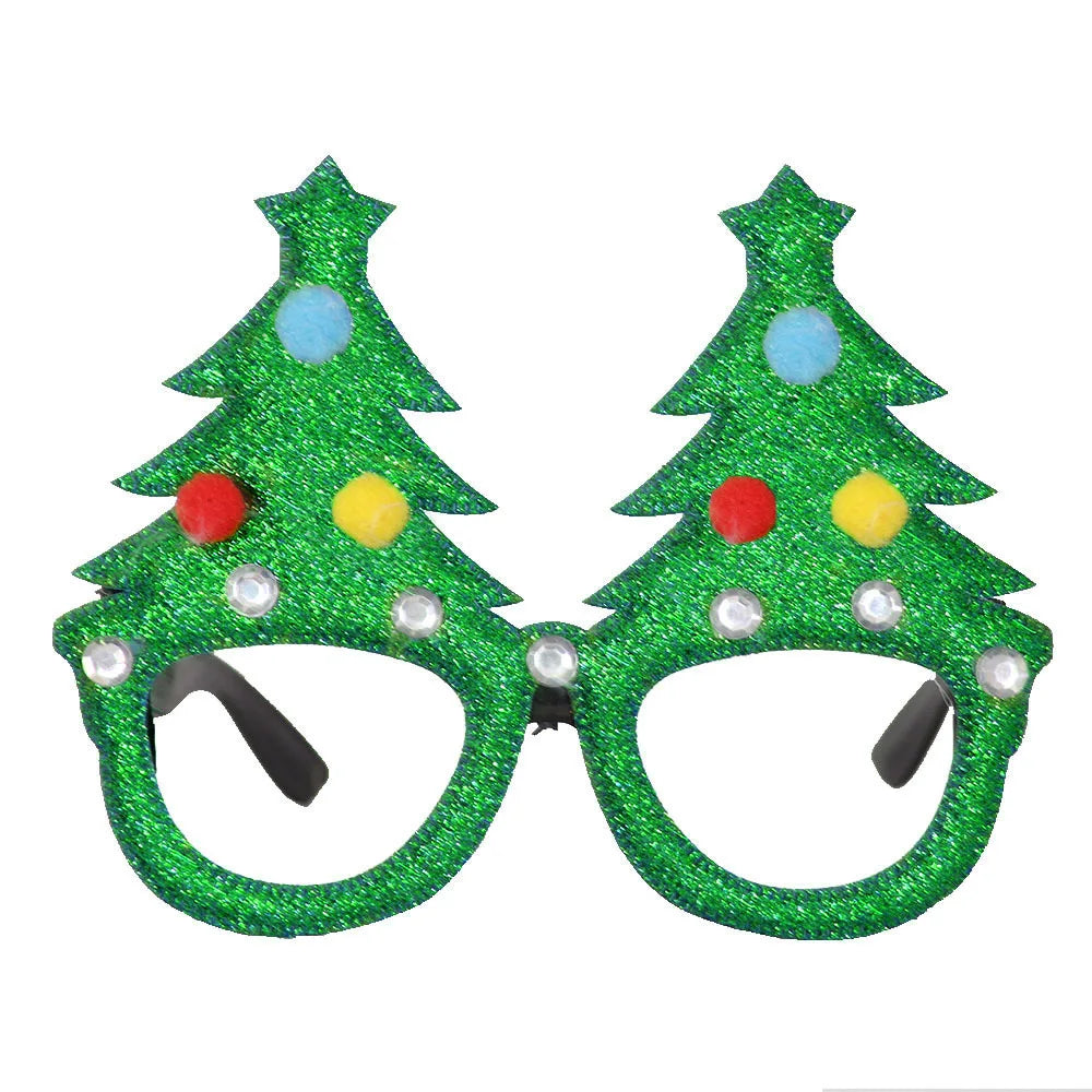 ACCESSOIRE CRAZY PARTY Décorations de Noël, lunettes de Noël pour enfants, ornements de Noël 2024, père Noël, bonhomme de neige, bois, montures de lunettes