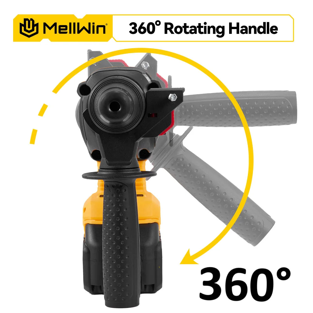 MELLWIN 3 en 1 marteau électrique sans brosse marteau à percussion multifonction pour acier béton bois pour Makita 18V batterie broche