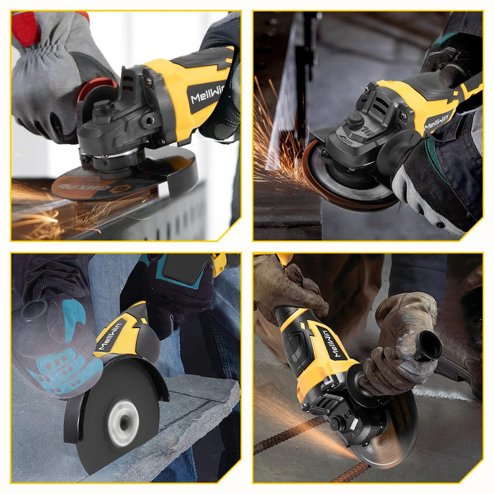 MELLWIN M14 125MM meuleuse d'angle électrique sans brosse polissage sans fil outil électrique pour le travail du bois pour Makita 18V batterie broche