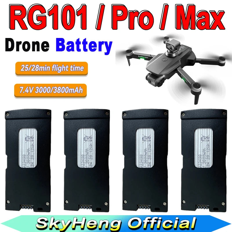 Batterie originale pour Drone RG101 Pro, 7.4V, 3800mAh, RG101 PDrone, 7.4V, 3000mAh, pour RG101 Max, accessoires de rechange, pièces