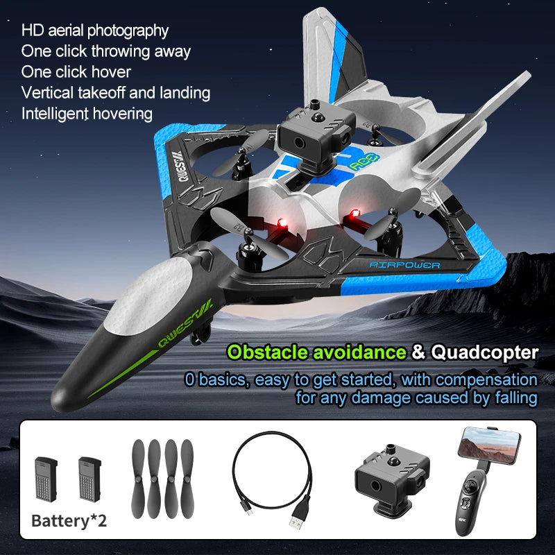 Avion RC en mousse V31 Pro avec caméra 6K et contrôle radio 2.4G