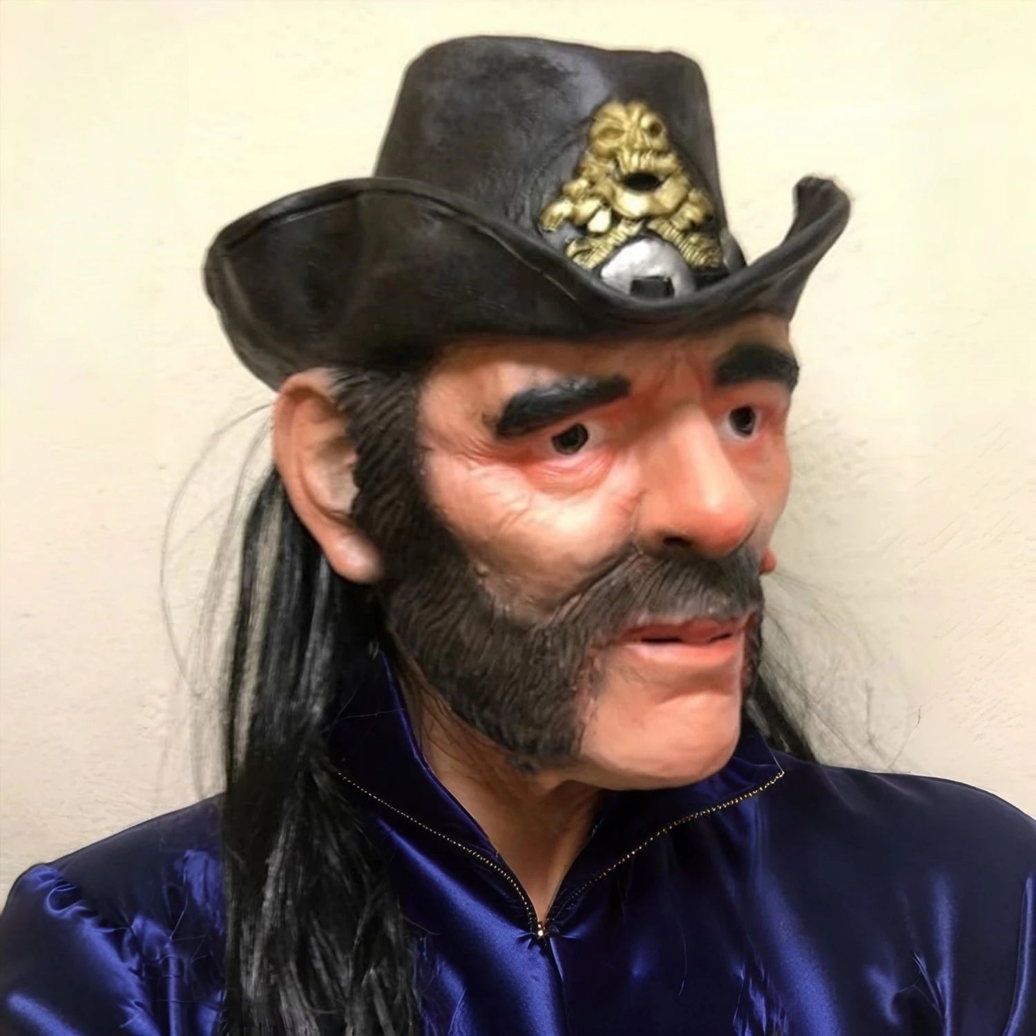 Masque de célébrité Lemmy Kilmister – Adulte, chapeau et perruque inclus