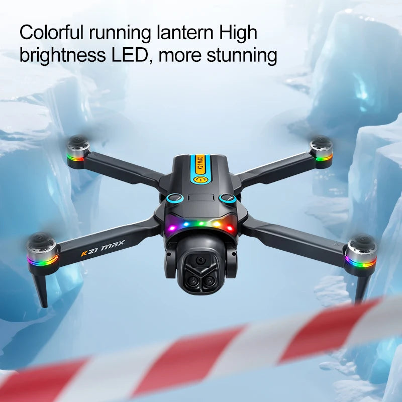 Drone 8K 2026 K21 – Caméra HD, Écran, Télécommande, Flip Drone Pliable Quadcopter RC