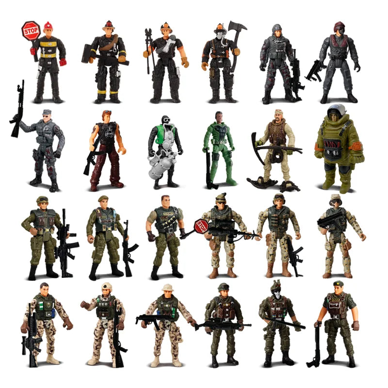 Army Special Forces Soldiers Action Figures for Kids Military Weapon Model Toys Boys 