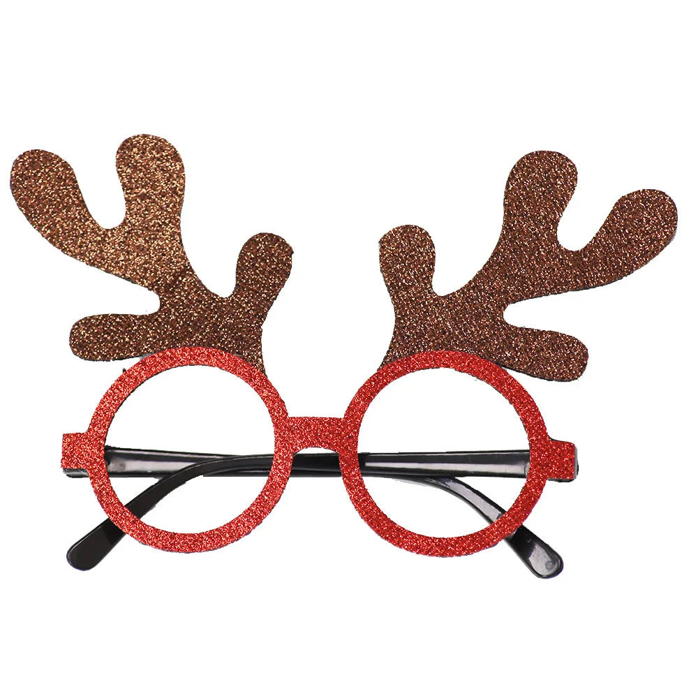 ACCESSOIRE CRAZY PARTY Décorations de Noël, lunettes de Noël pour enfants, ornements de Noël 2024, père Noël, bonhomme de neige, bois, montures de lunettes