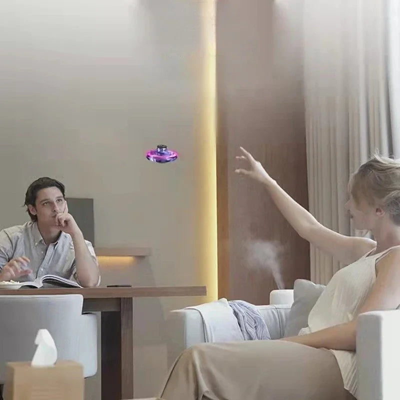 Mini Drone LED UFO à Induction – Vol du Bout des Doigts, Gyroscope Intégré, Jouet Anti-Stress pour Enfants et Adultes