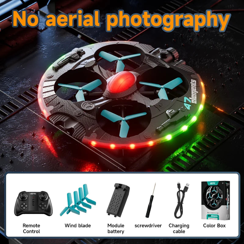 Mini Drone V47 RC UFO 2025 – Caméra 8K, LED, Détection de geste, Pulvérisation