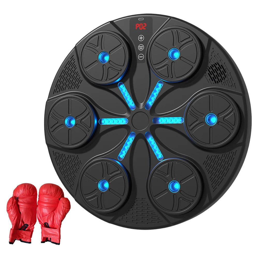 Machine de boxe musicale intelligente HOSPORT – Cible murale Type-C, USB, Compatible Bluetooth avec gants pour salle de sport à domicile