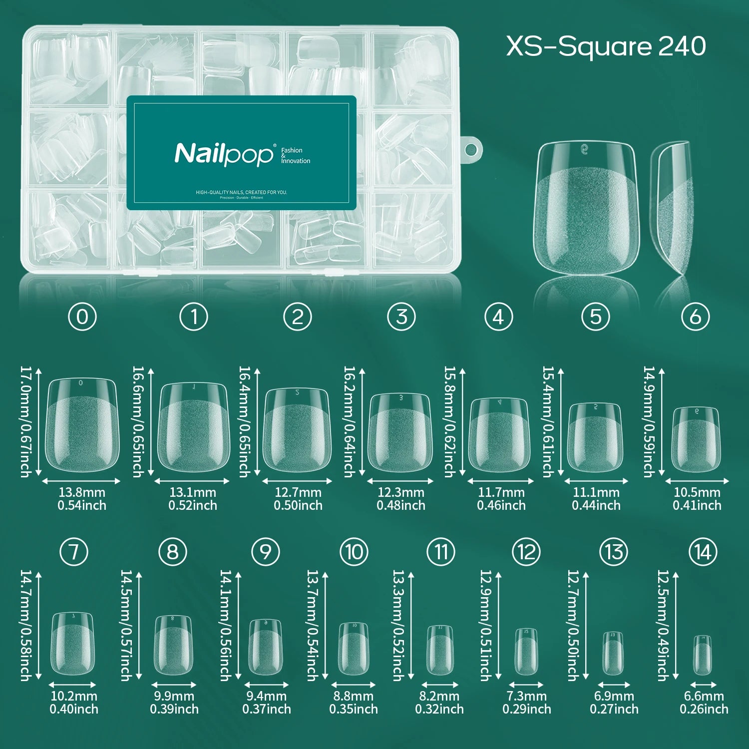 Faux Ongles Semi-Mat Amande 240 pcs