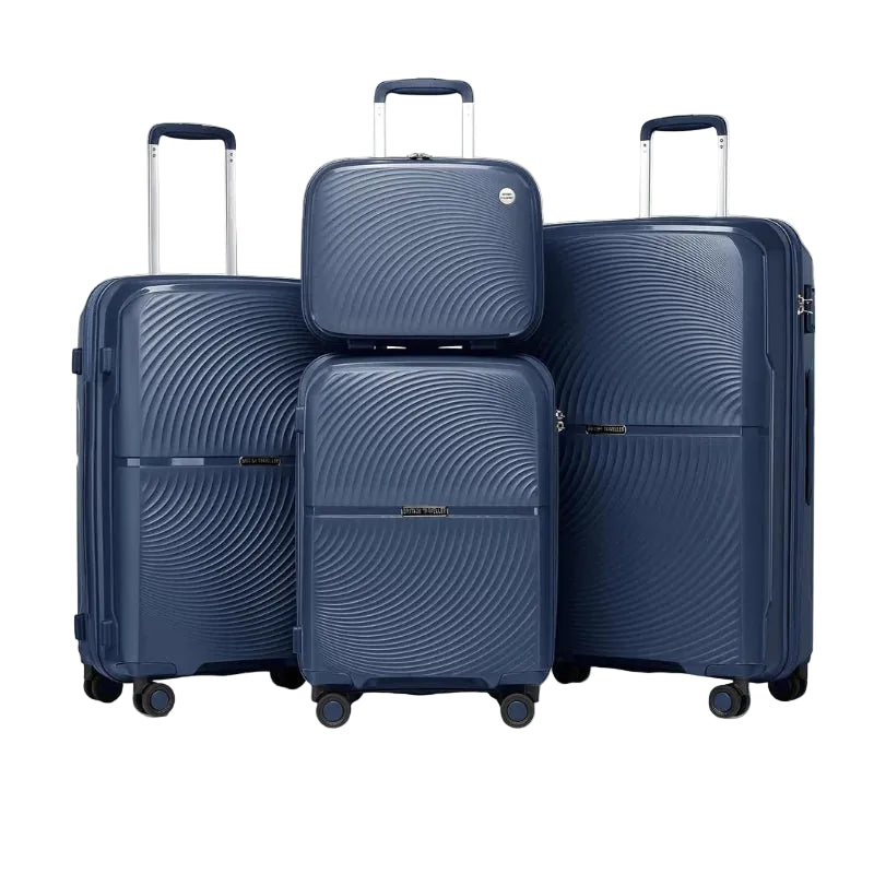 Ensemble de valises rigides British Traveler KONO, 4 pièces, PP, serrure TSA