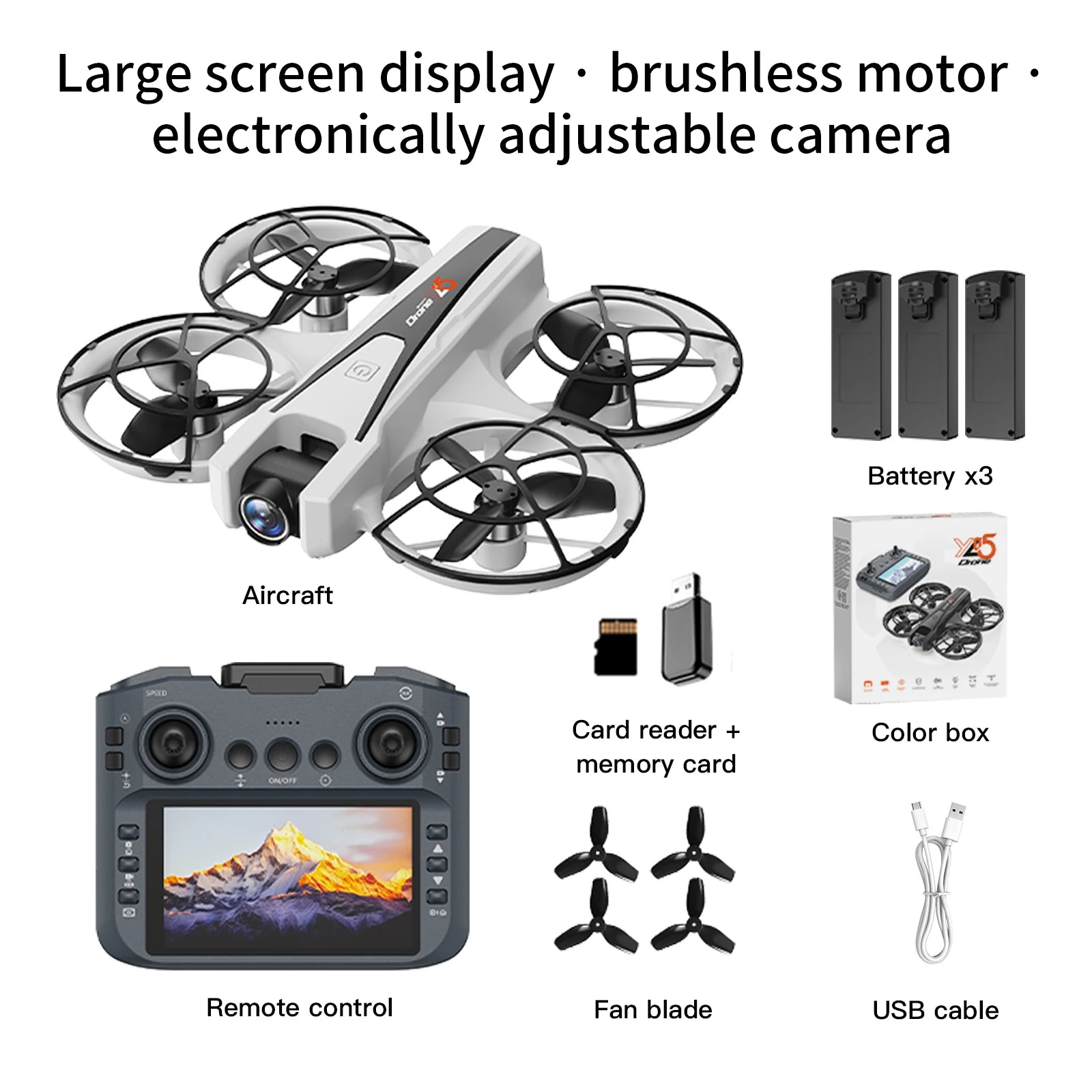 2025 YL05 Drone 8K HD avec Caméra et Écran – Quadcopter RC 360° Flip