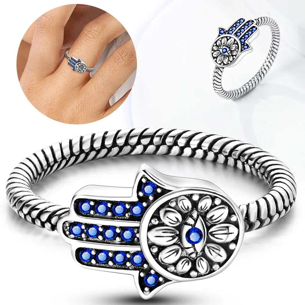 Colorful Zircon Sun Moon Star Stackable Rings for Women.