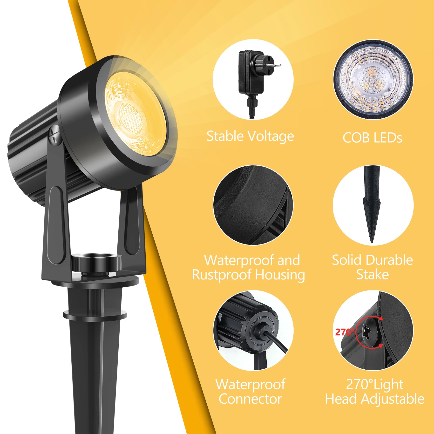 2/4/6/8/10 lumières éclairage paysager basse tension 12 V/27 V lampe extérieure décoration de jardin éclairage extérieur 800LM lumière de paysage