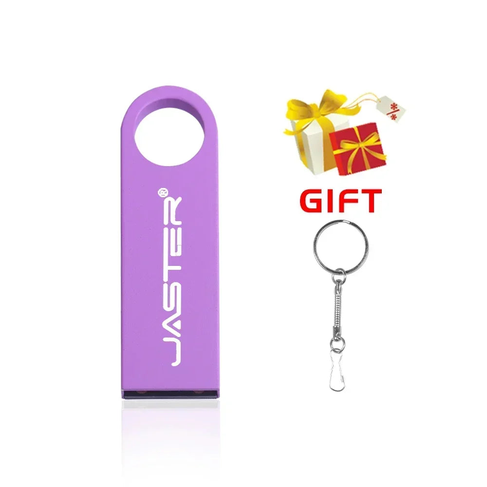 Clé USB 2.0 JASTER en métal 64 Go Noir Clé USB haute vitesse 32 Go 16 Go Clé USB Porte-clés gratuit Disque U 8 Go 4 Go Pour ordinateur portable