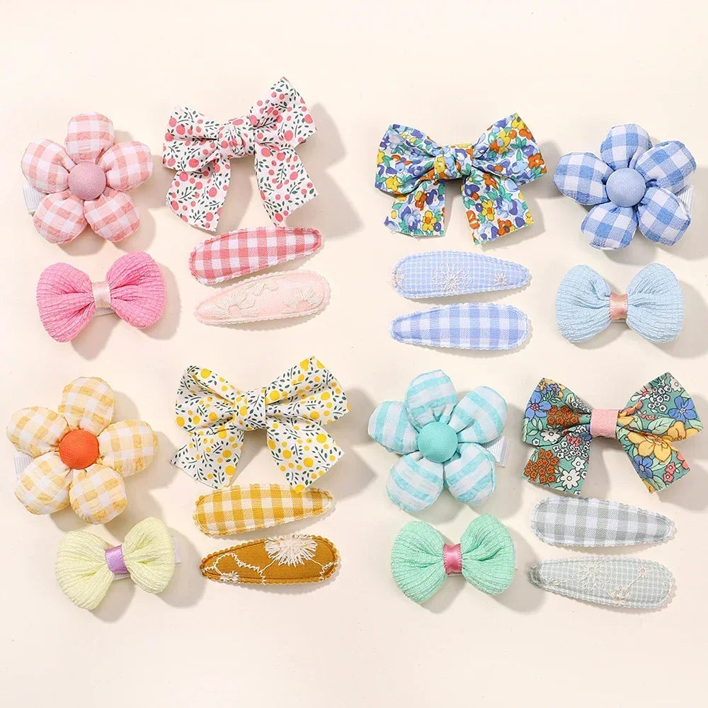 Mini Pince à Cheveux pour Bébé Fille, 5 Pièces/Ensemble,&nbsp; Floral, Princesse, Épingle pour Tout-Petits, Belle, Frange Latérale