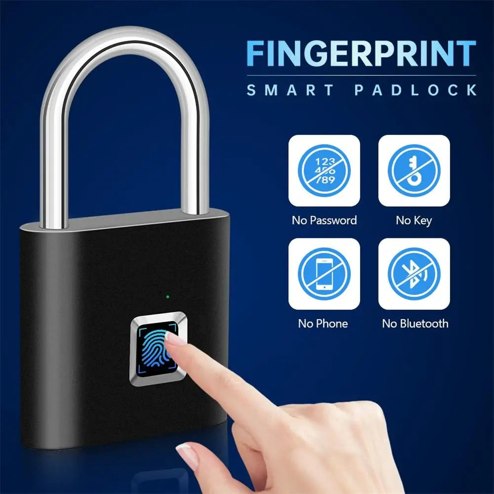 Digital Fingerprint Padlock with USB Charging 