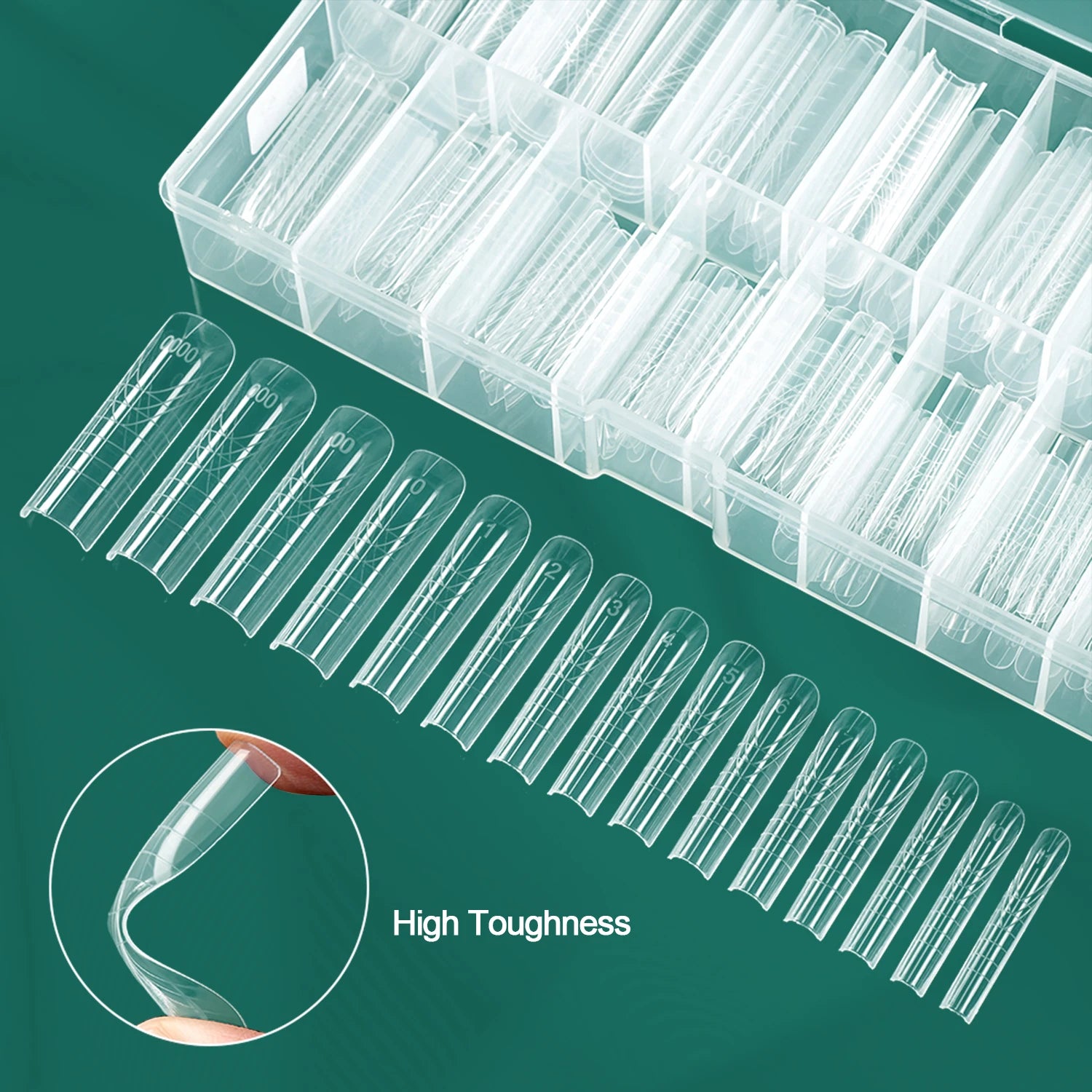 Formes doubles rectangulaires pour ongles, 150 pièces